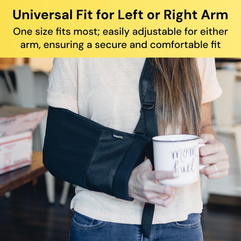 BraceUP Arm Sling for Shoulder Injury for Women and Men - Rotator Cuff Torn, Wrist and Elbow Surgery with Adjustable Padded Arm Support Strap - Image 5